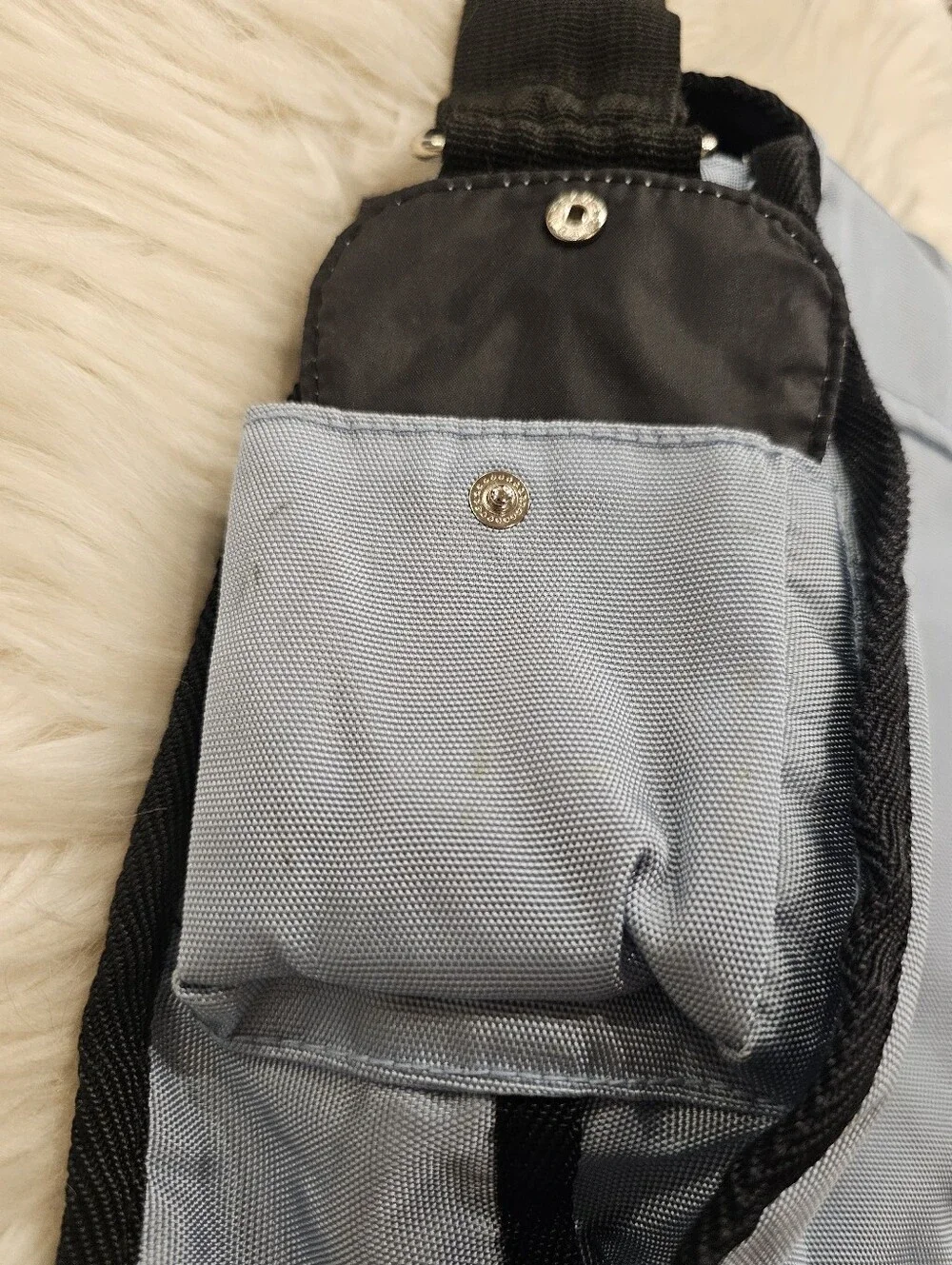 Vintage Old Navy Light Blue Crossbody Bag with Black Trim